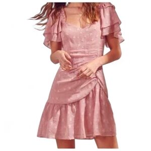 STORIA Mauve Star Applique Mini Dress - Small